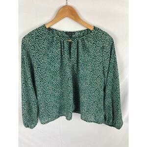 West Kei Green Patterned Blouse Size Medium